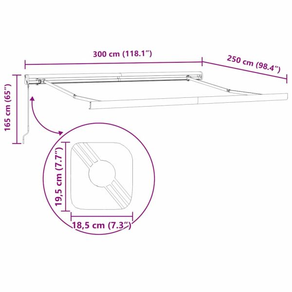 Сгъваем навес Зелен и бял 300 x 250 cm Текстил и Метал