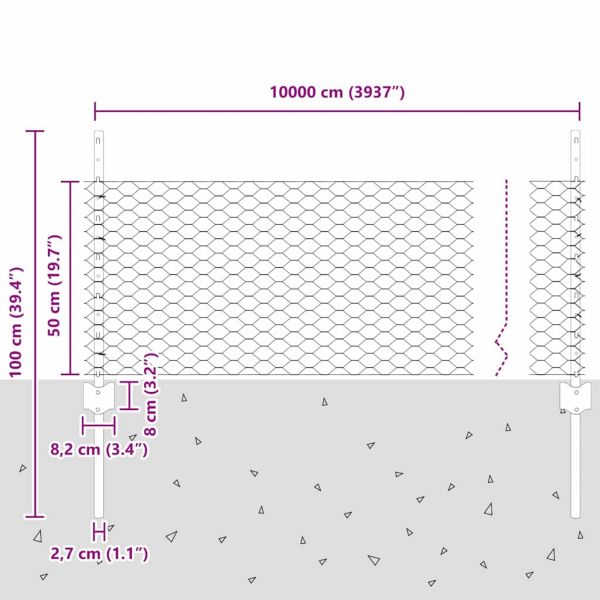Шестоъградно ограждение с кол 100 x 0,5 м Зелено Мрежа