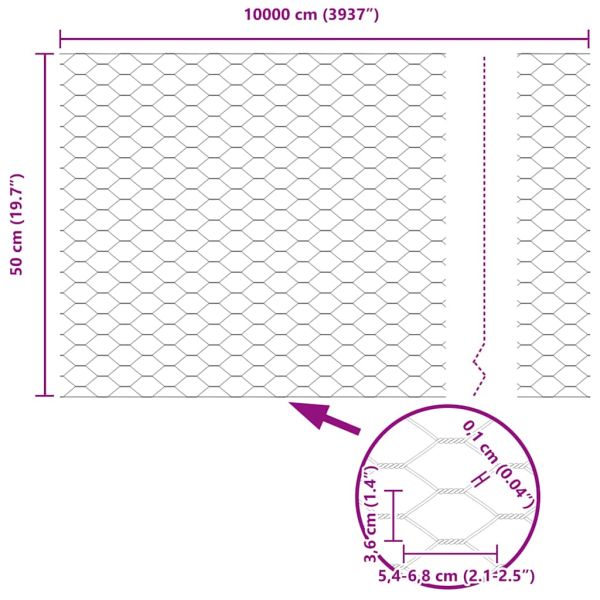 Шестоъградно ограждение с кол 100 x 0,5 м Зелено Мрежа