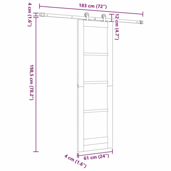 Преплъзваща се врата ORKDAL Бяло 61 x 198,5 см