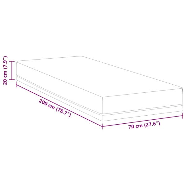 Матрак Средно твърдо 70 x 200 cm Бял и син