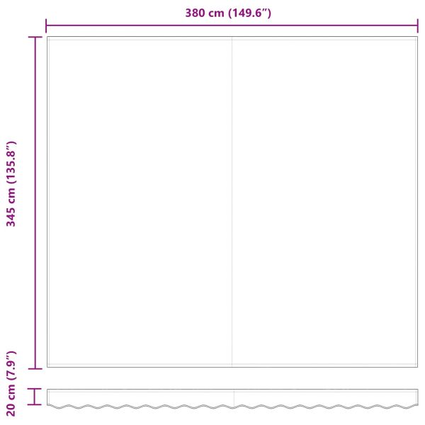 Сгъваем навес Зелен и бял 400 × 350 cm Тъкан и алуминий