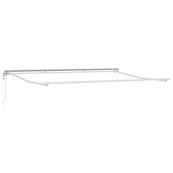Електрически разтегателен навес Зелен и бял 4 × 3,5 m