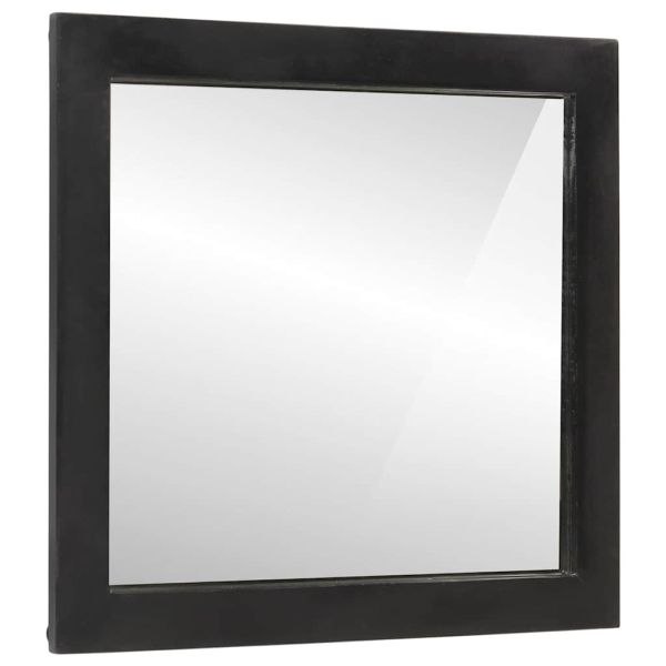 Огледало за баня 55x1x60 см стъкло и масивно дърво манго