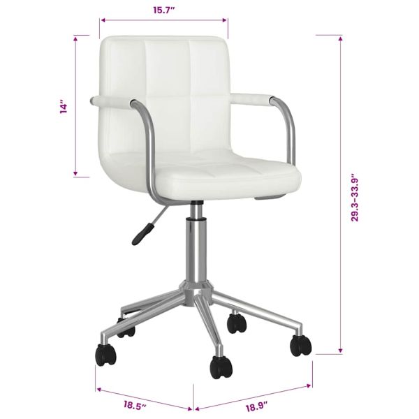 Въртящ се трапезен стол, бял, изкуствена кожа