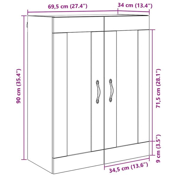 Стенен шкаф Дъб 69,5 x 34 x 90 см Инженерна дървесина