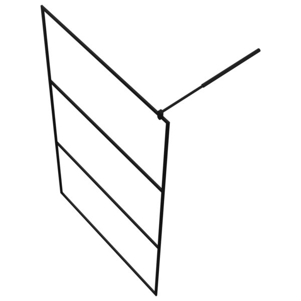 Стена за душ с прозрачно ESG стъкло, черна, 115x195 см