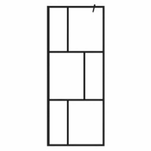 Преграден параван за баня, закалено стъкло, черен, 80x195 см