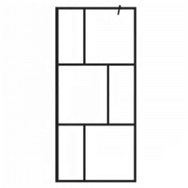 Преграден параван за баня, закалено стъкло, черен, 90x195 см