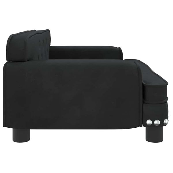 Кучешко легло черно 70x45x30 см кадифе