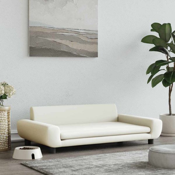 Кучешко легло кремава 100x54x33 см кадифе
