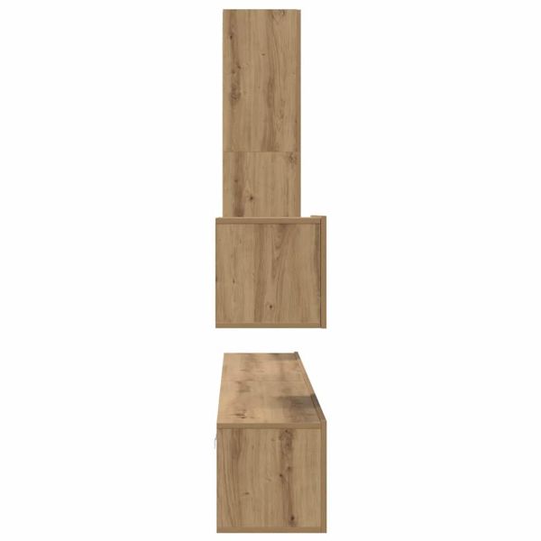 Стенен ТВ шкаф Монтиране на стена 4 pcs Дъб Инженерно дърво