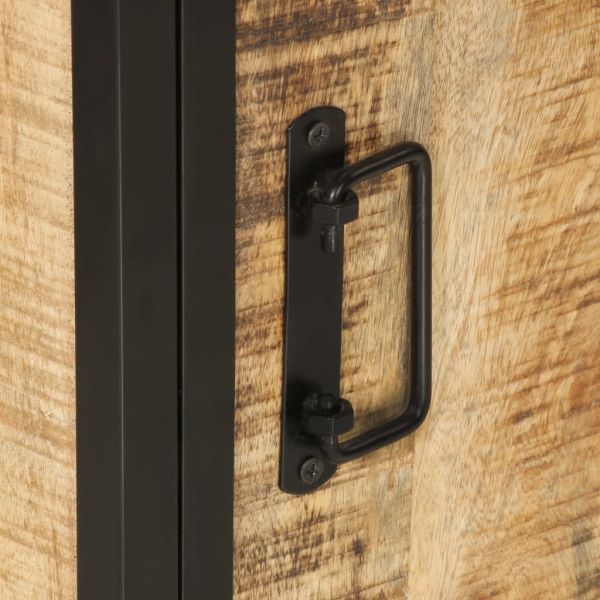 Шкаф за баня 40x27x90 см мангово дърво масив и желязо