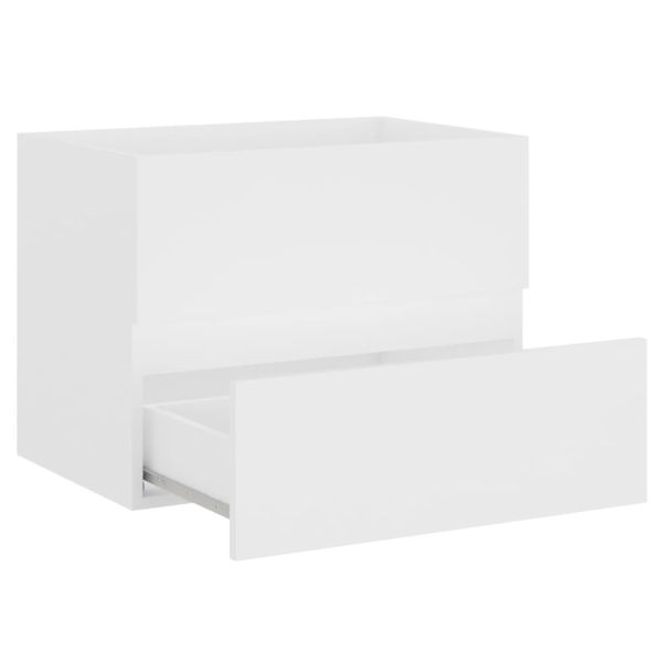 Долен шкаф за мивка, бял, 60x38,5x45 см, инженерно дърво