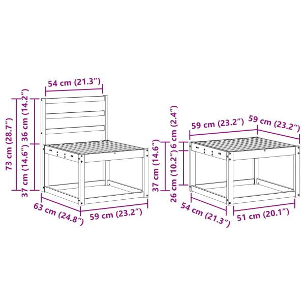 Комплект дивани за открито 5 pcs Естествен