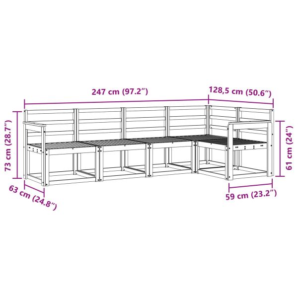 Комплект дивани за открито 5 pcs Естествен