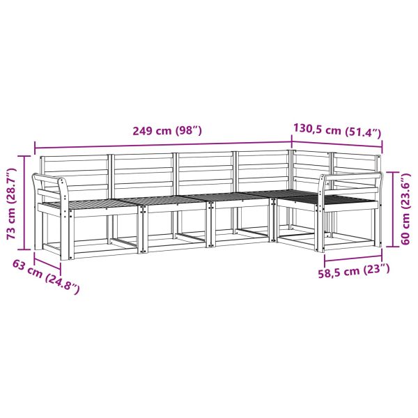 Комплект дивани за открито 5 pcs Естествен