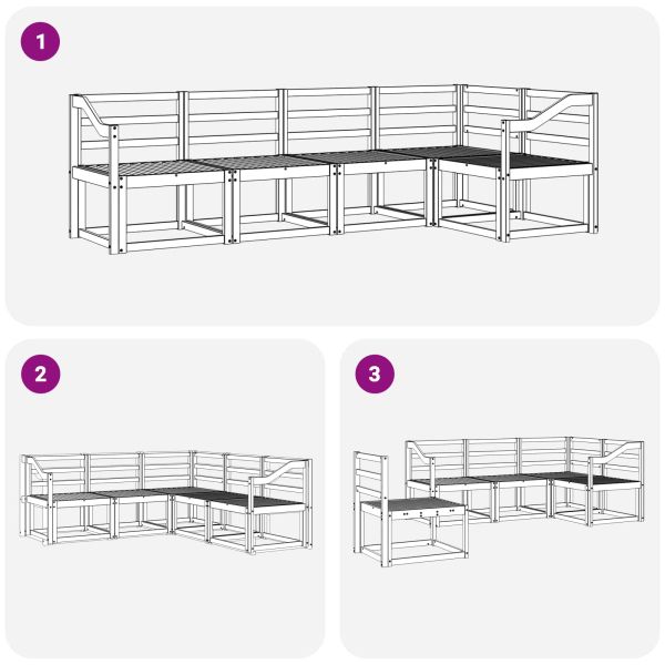 Комплект дивани за открито 5 pcs Естествен