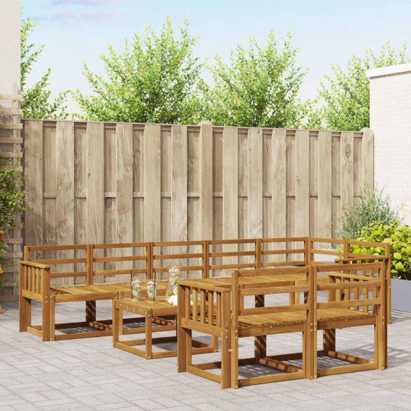 Комплект дивани за открито 9 pcs Естествен