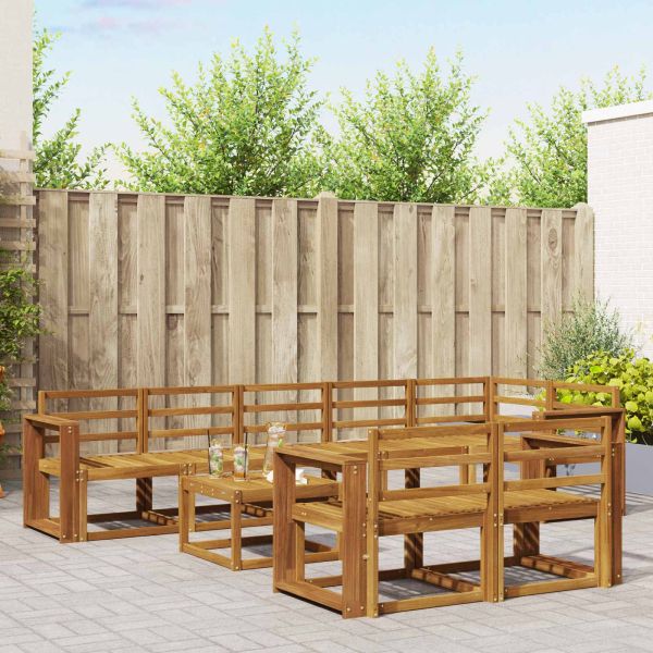 Комплект дивани за открито 9 pcs Естествен