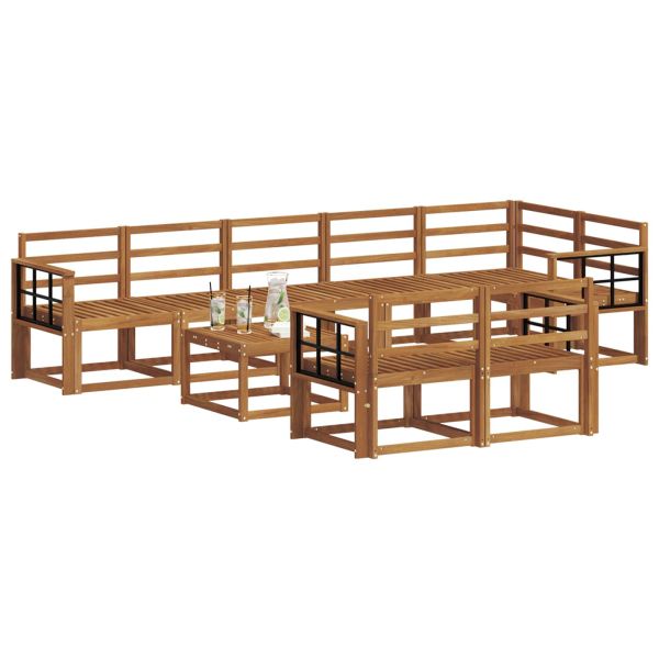 Комплект дивани за открито 9 pcs Естествен