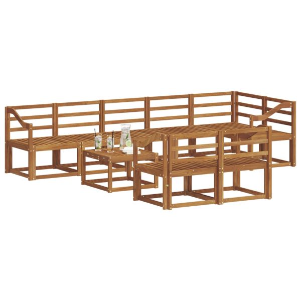 Комплект дивани за открито 9 pcs Естествен