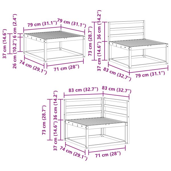 Комплект дивани за открито 8 pcs Естествен