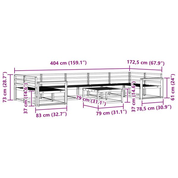 Комплект дивани за открито 8 pcs Естествен