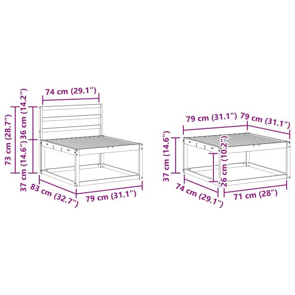 Комплект дивани за открито 4 pcs Естествен