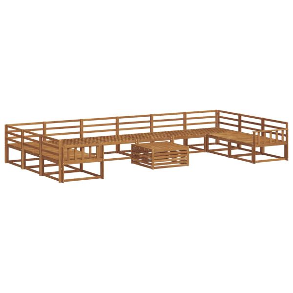 Комплект дивани за открито 11 pcs Естествен