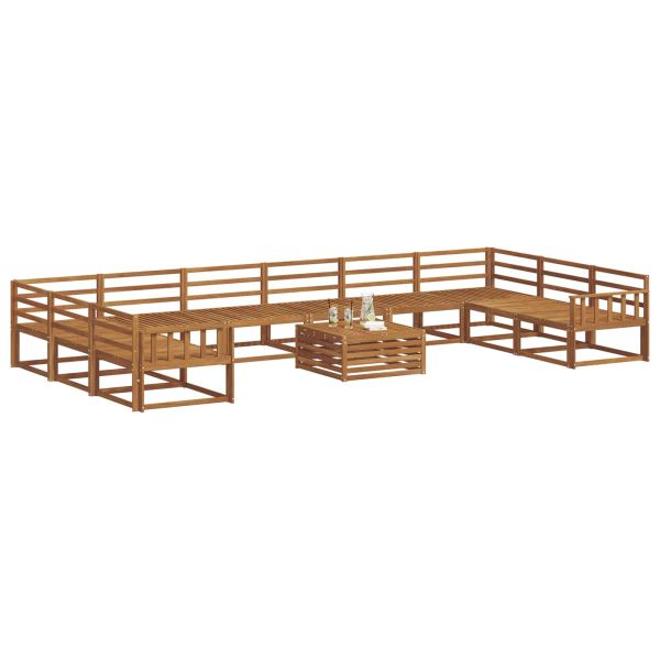 Комплект дивани за открито 11 pcs Естествен