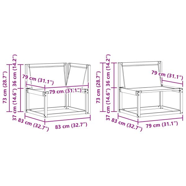 Комплект дивани за открито 4 pcs Натурален и Бежов
