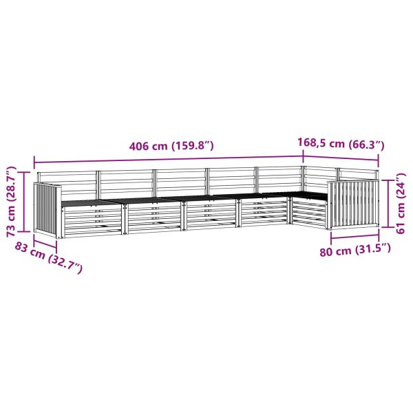 Комплект дивани за открито 6 pcs Естествен