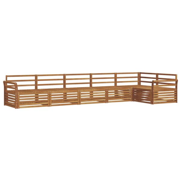 Комплект дивани за открито 6 pcs Естествен