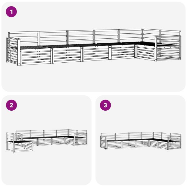 Комплект дивани за открито 6 pcs Естествен