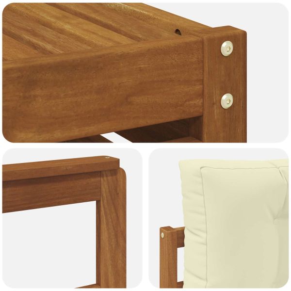 Комплект дивани за открито 7 pcs Натурален и Крема