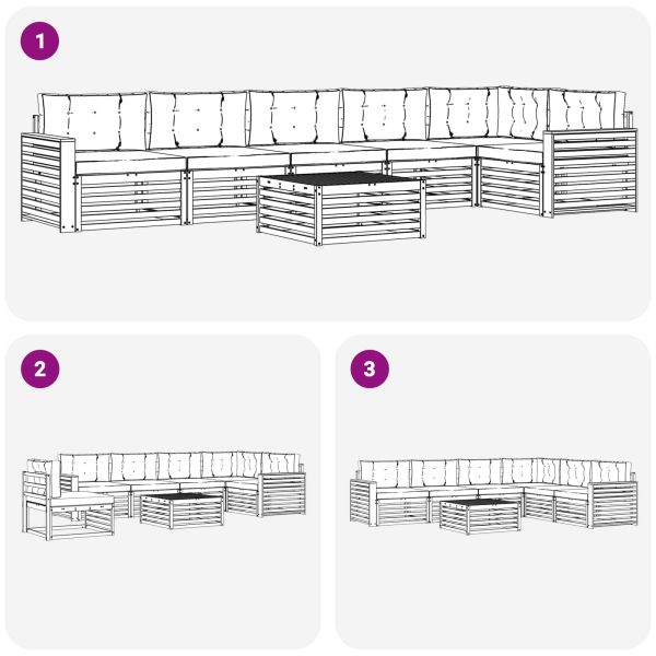 Комплект дивани за открито 7 pcs Естествено и светло сиво