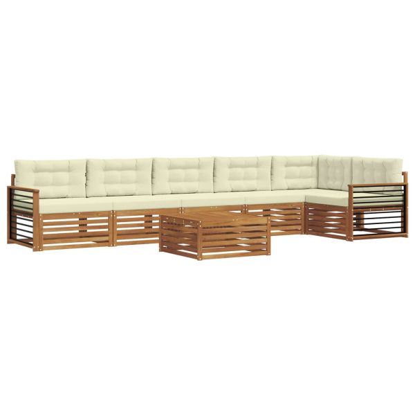 Комплект дивани за открито 7 pcs Натурален и Крема