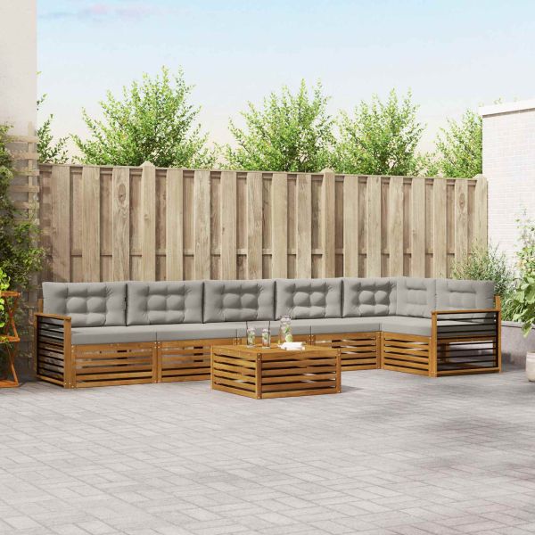 Комплект дивани за открито 7 pcs Естествено и светло сиво