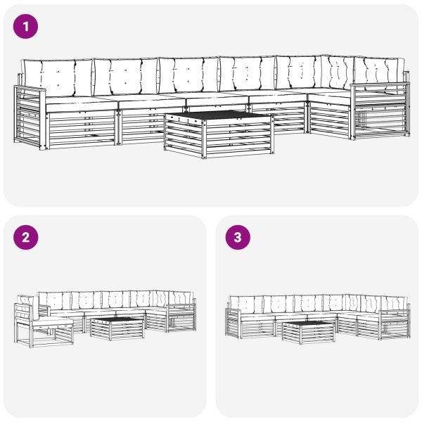 Комплект дивани за открито 7 pcs Естествено и светло сиво