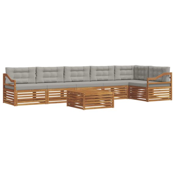 Комплект дивани за открито 7 pcs Естествено и светло сиво
