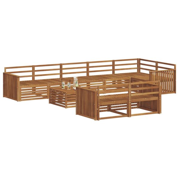 Комплект дивани за открито 9 pcs Естествен