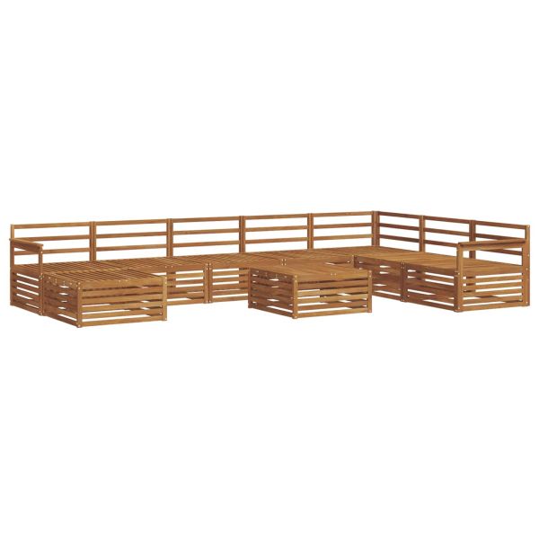 Комплект дивани за открито 9 pcs Естествен