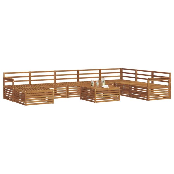 Комплект дивани за открито 9 pcs Естествен