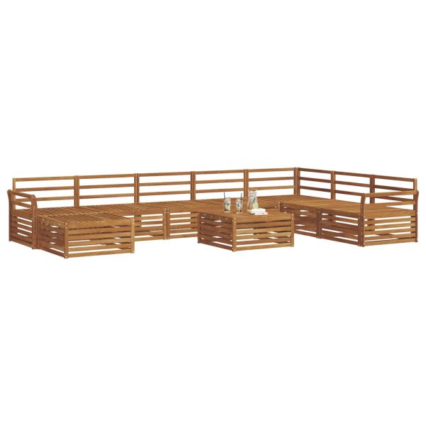Комплект дивани за открито 9 pcs Естествен