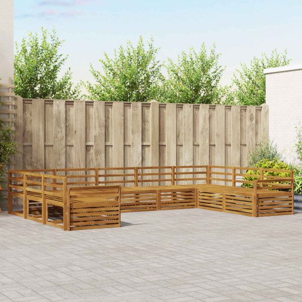 Комплект дивани за открито 9 pcs Естествен