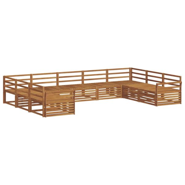 Комплект дивани за открито 9 pcs Естествен