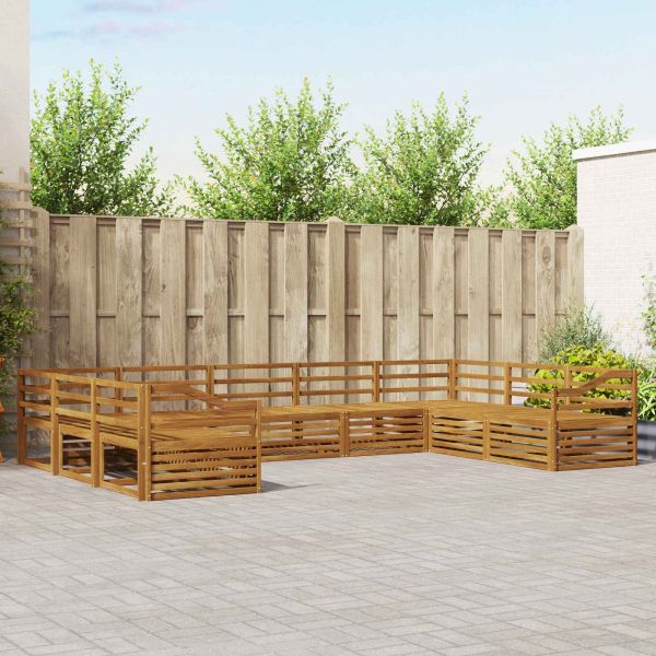 Комплект дивани за открито 9 pcs Естествен