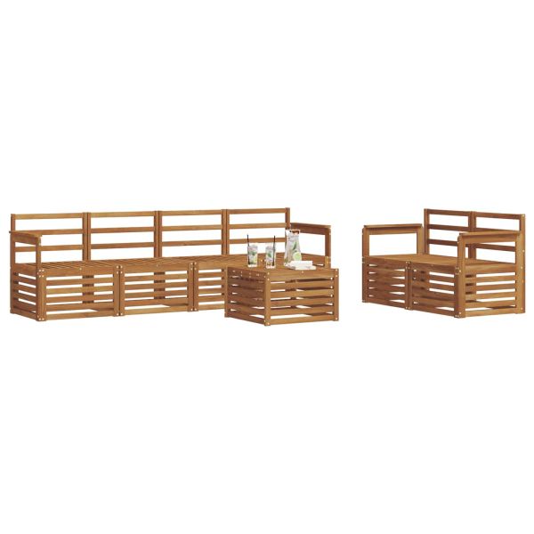 Комплект дивани за открито 7 pcs Естествен