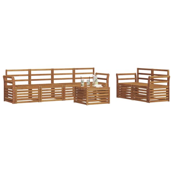 Комплект дивани за открито 7 pcs Естествен